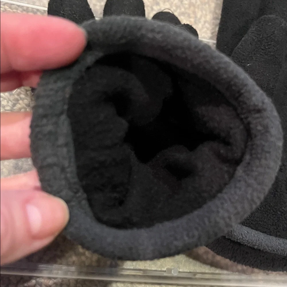 Air Jordan Polartec fleece gloves elastic wrist age 4-7 black gray girl boy VGUC